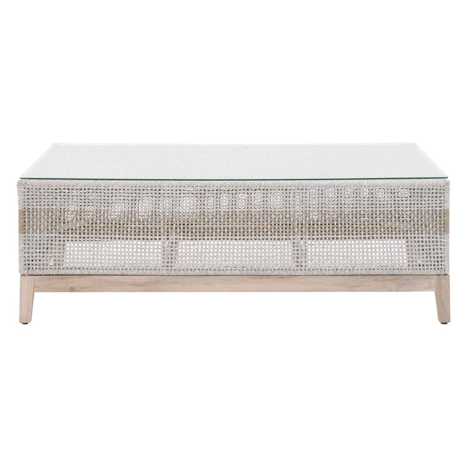 Lakeview Cocoa Way Taupe & White Woven Rope Coffee Table thumbnail