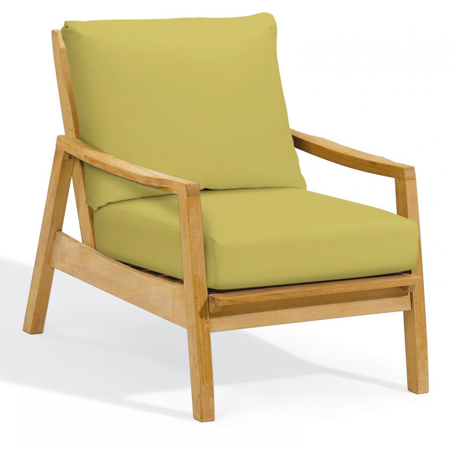 Siena Natural Shorea Patio Club Chair W/ Peridot Cushions By Oxford Garden thumbnail
