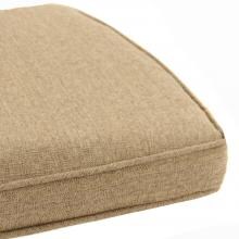 Sunbrella Linen Sesame Large Outdoor Replacement Seat Cushion W/ Piping By BBQGuys image
