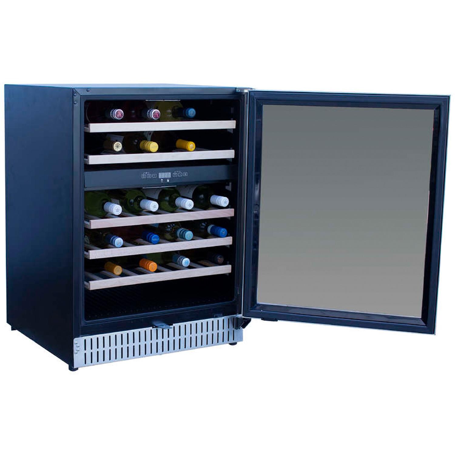 Summerset 24-Inch Outdoor Rated Dual Zone Wine Cooler - SSRFR-24WD - Angled View Open thumbnail