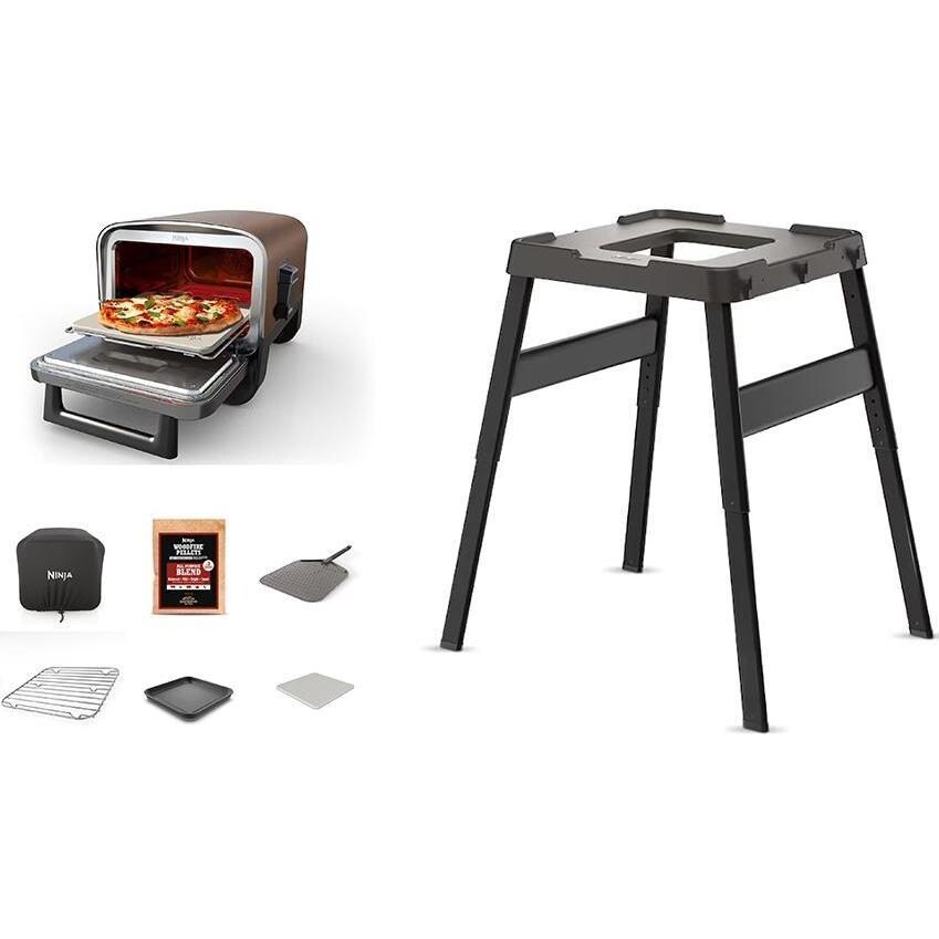 Ninja Woodfire OO102 Pizza Oven, 6-in-1 Outdoor Oven & Adjustable Outdoor Stand - White Background thumbnail