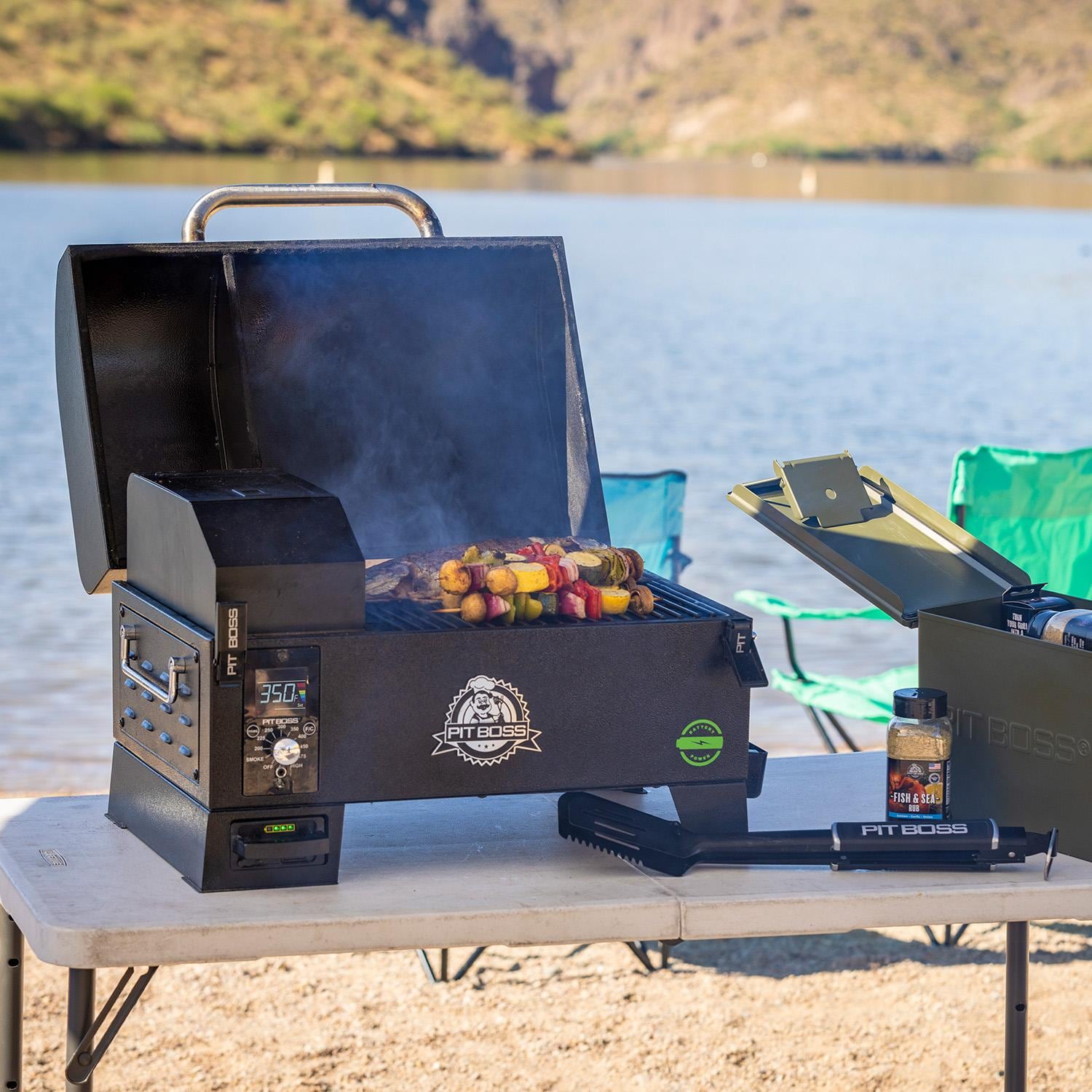 Pit Boss Table Top Pellet Grill - Battery Powered - 10798