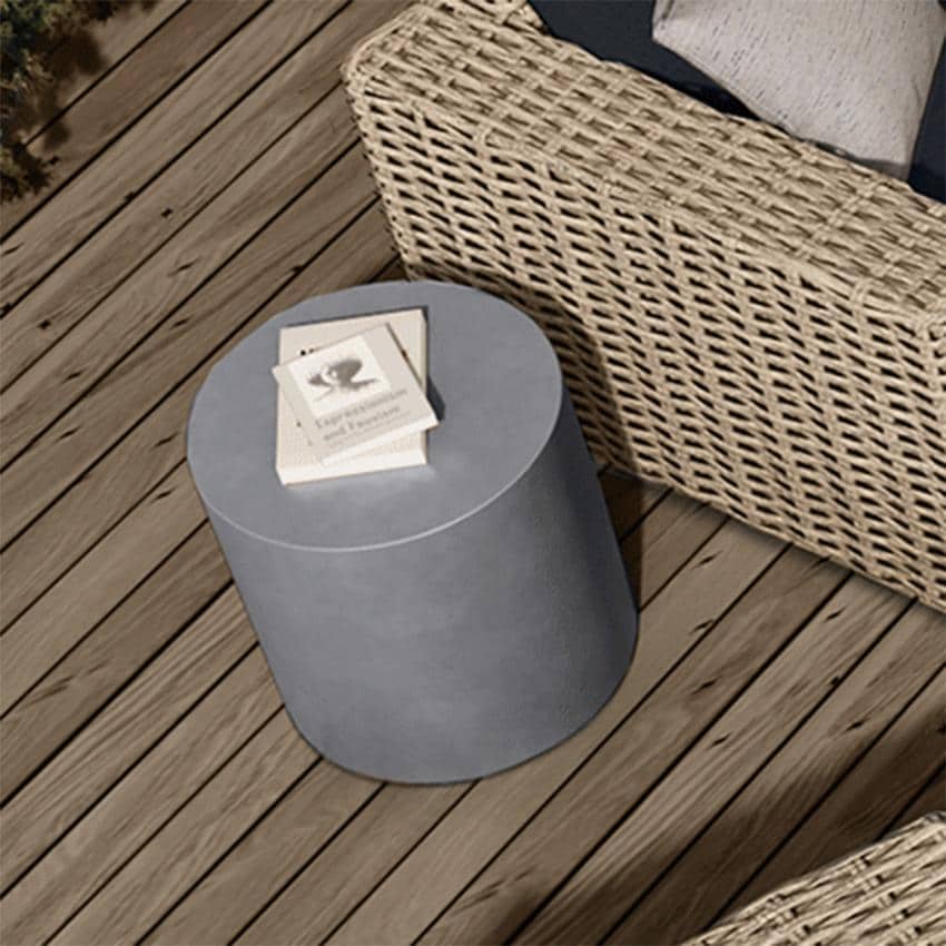 Bellino Aluminum End Table in Concrete by Ebel