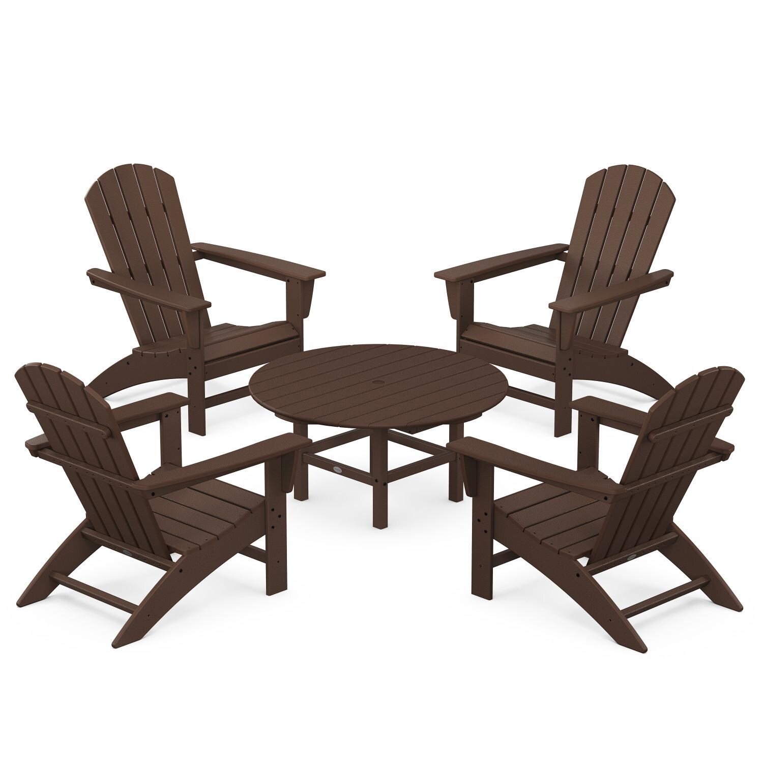 POLYWOOD PWS705-1-MA Nautical 5-Piece Adirondack Chair Conversation Set thumbnail