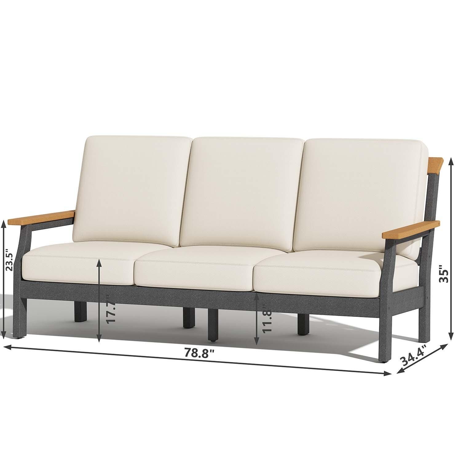 Sabine Landing 5 Pc Set Polyresin Seating Set By Lakeview Outdoor Designs - Sofa - Dimensional thumbnail
