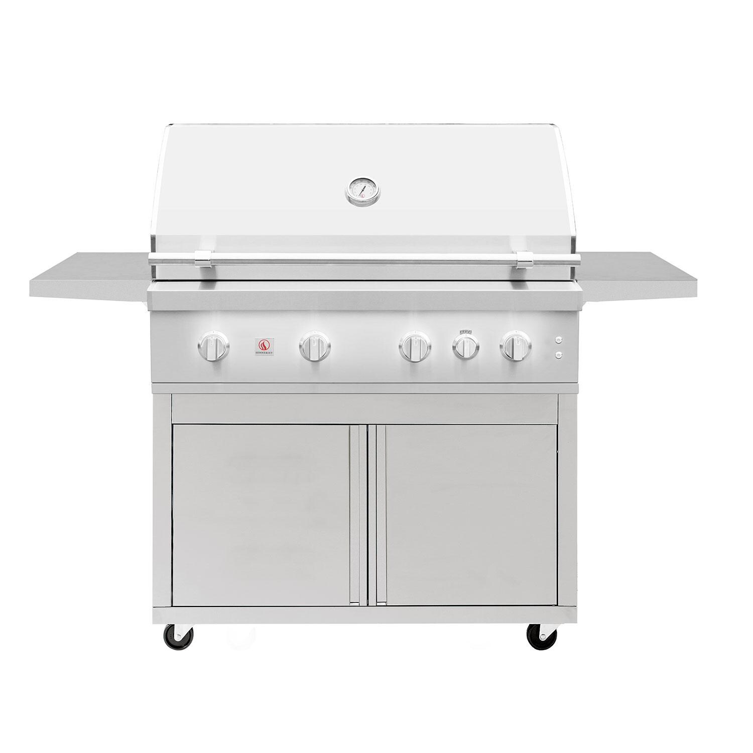 Summerset Quest 42-in 3 Burner Freestanding Propane Grill w/ Rear Infrared Burner, Rotisserie Kit, & Drop-In Griddle Plate - Display - White Background thumbnail