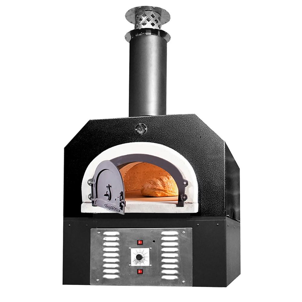Chicago Brick Oven CBO-O-CT-750-HYB-NG-SB-R-3K-SKT Hybrid Countertop Residential Outdoor Pizza Oven W/ Skirt - Natural Gas - Solar Black - White Background thumbnail