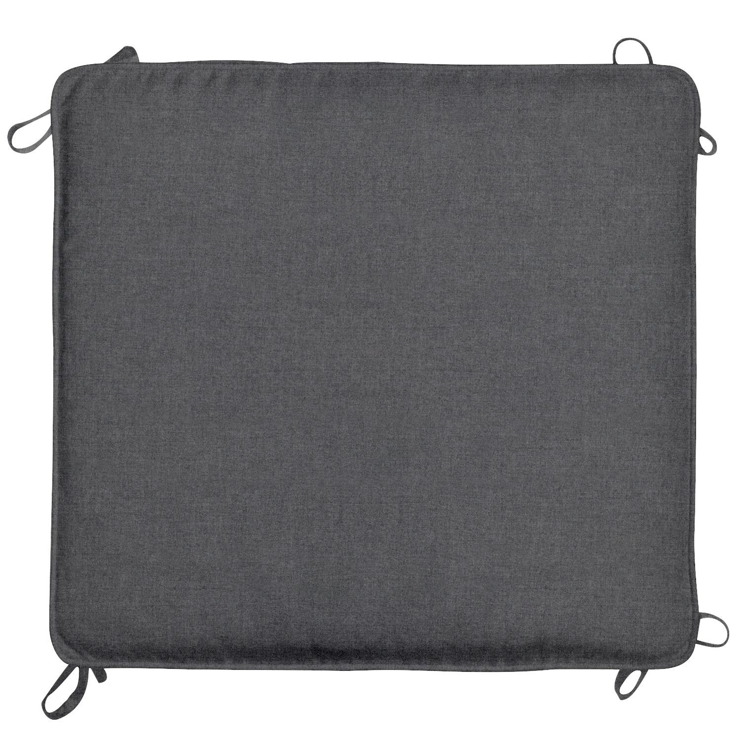 Sunbrella Cast Slate Small Outdoor Replacement Ottoman Cushion W/ Piping By UltimatePatio.com - Top View thumbnail