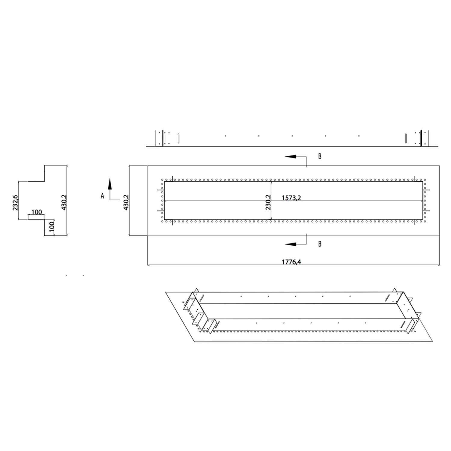 Eurofase EF61FMPFB Ef60 Flush Mount Adapter For 6000 Watt Heater In Black - Dimensional thumbnail