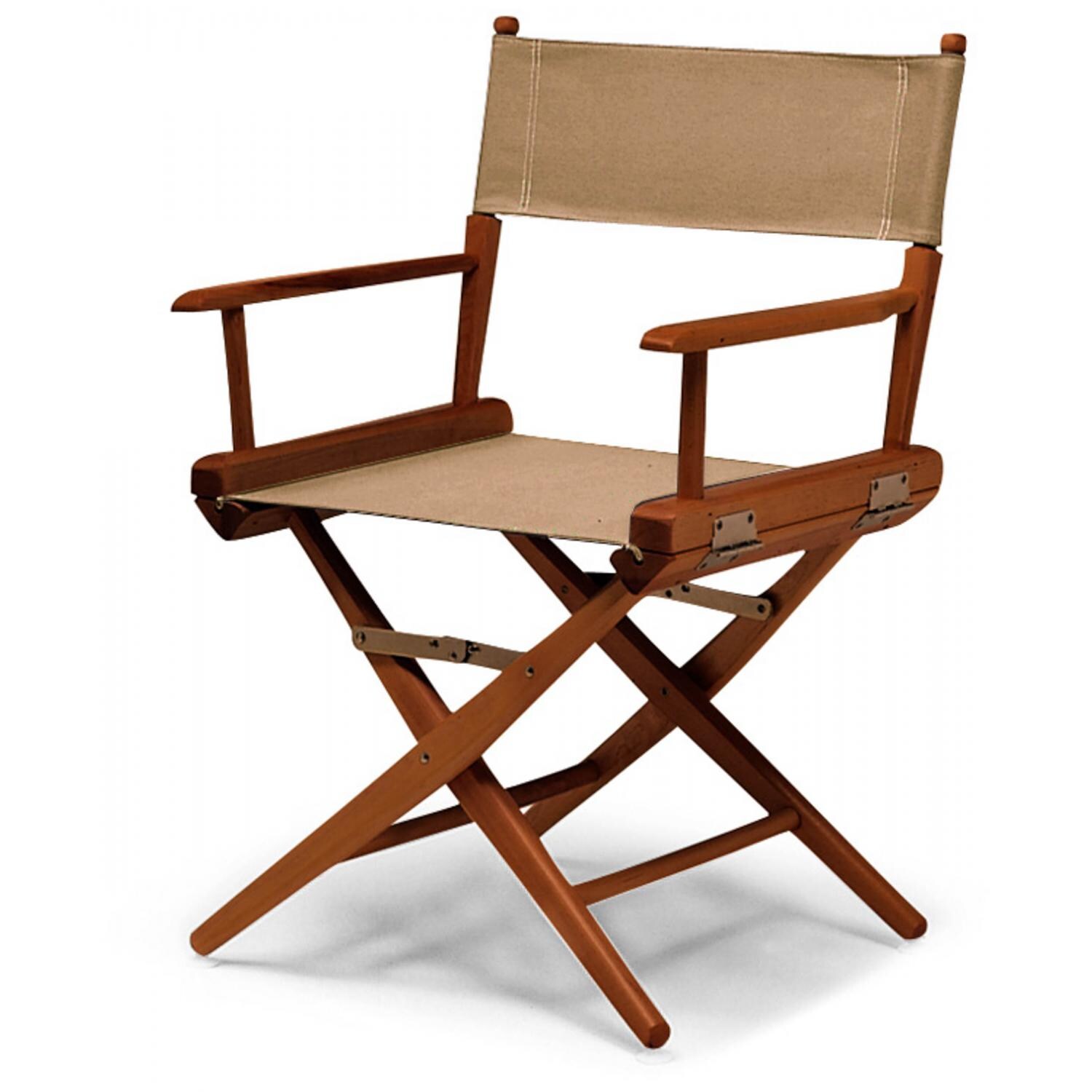 World Famous Dining Height Director Chair By Telescope Casual - Walnut/Stucco