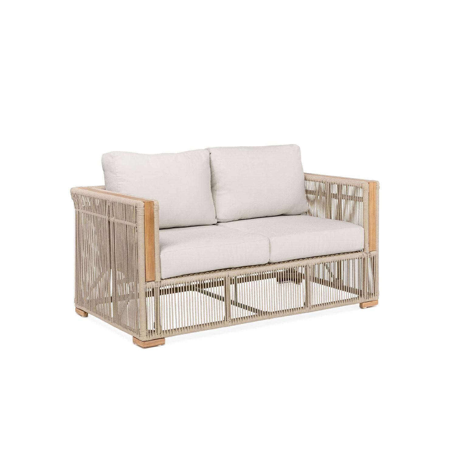 Pelican View 2 Person Woven Rope Loveseat in Silver by Lakeview Outdoor Designs - Side View - White Background thumbnail