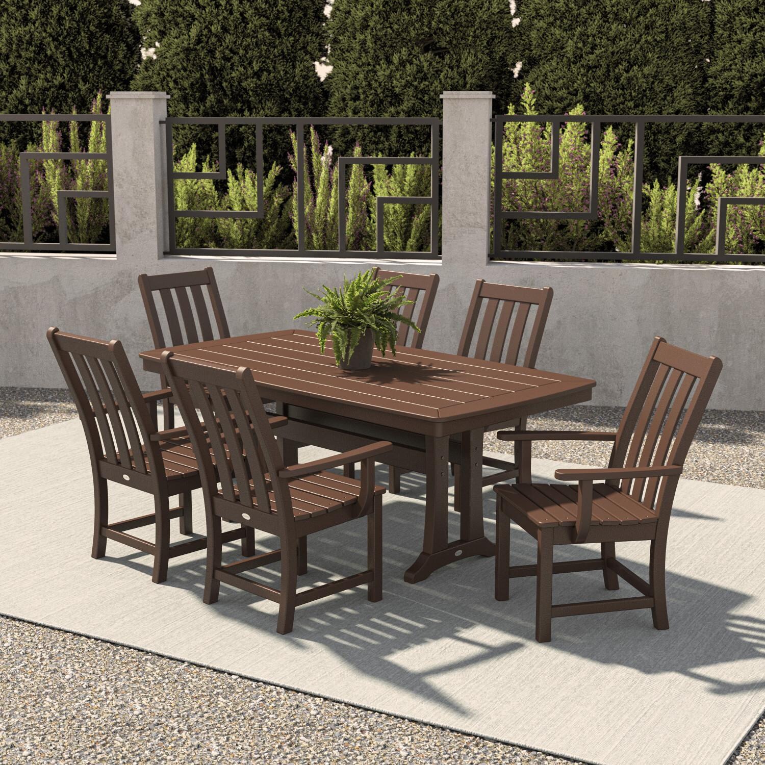 POLYWOOD Vineyard 7-Piece Dining Set - Mahogany