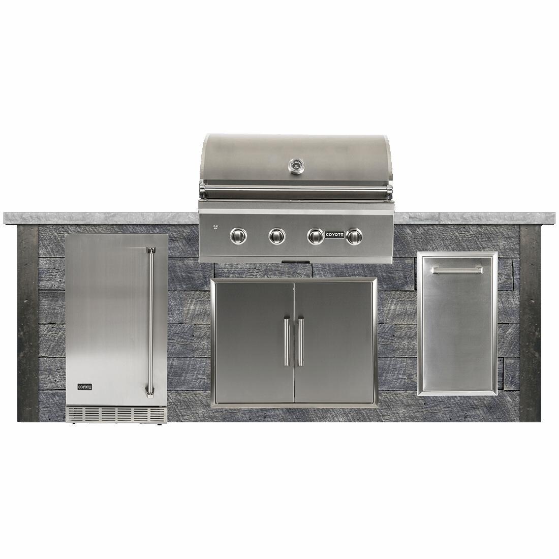 Coyote ReadyToAssemble 8 Ft Outdoor Kitchen Island With 36Inch C