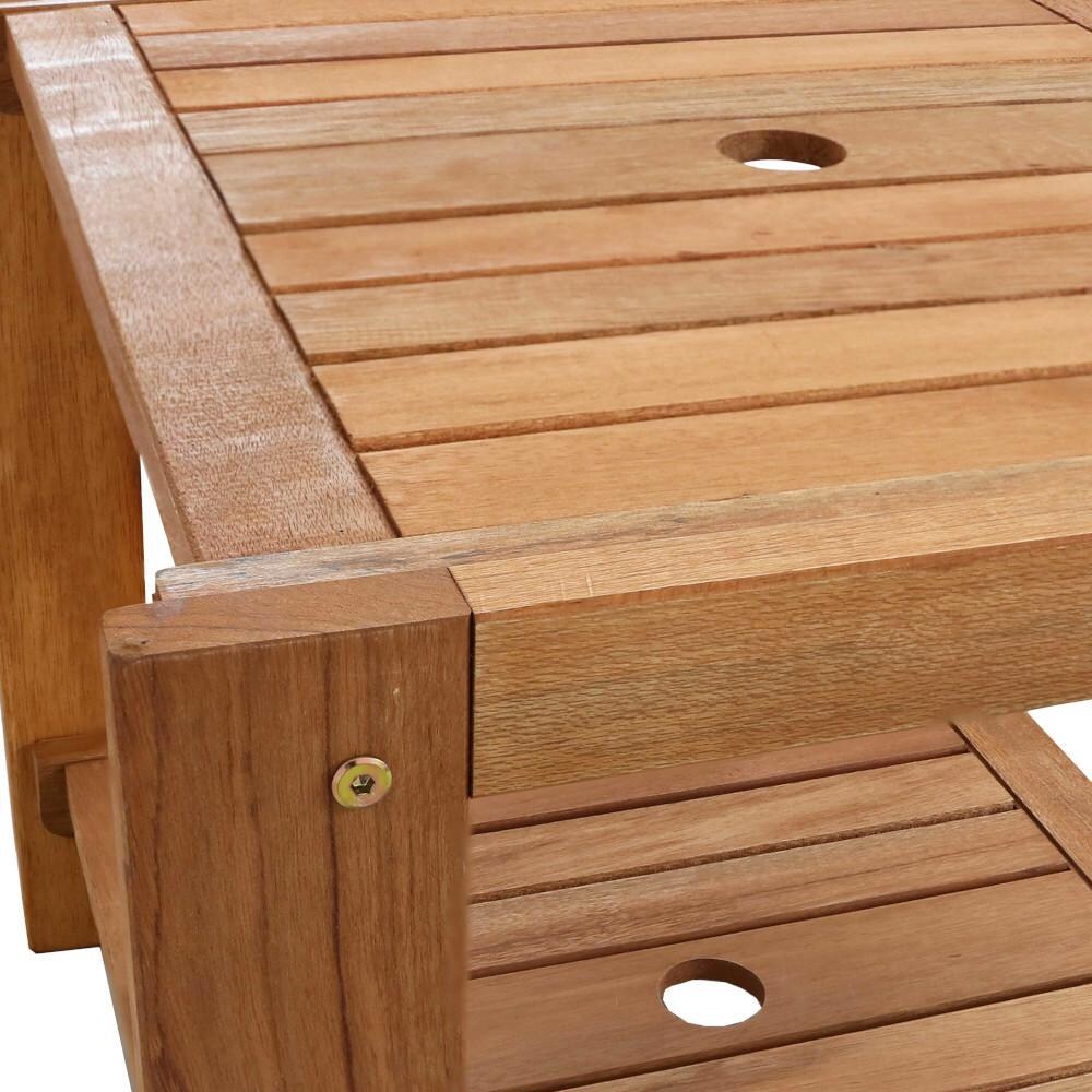 Ultimate Patio 20-Inch Meranti Wood Outdoor Side Table - Detail thumbnail