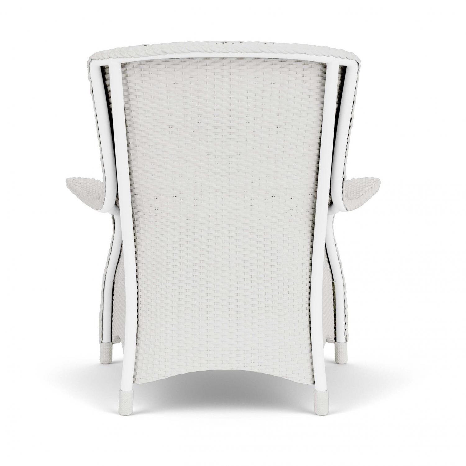 Lloyd Flanders Mandalay Lounge Chair in Matte White Finish with Sailcloth Salt fabric - Back thumbnail
