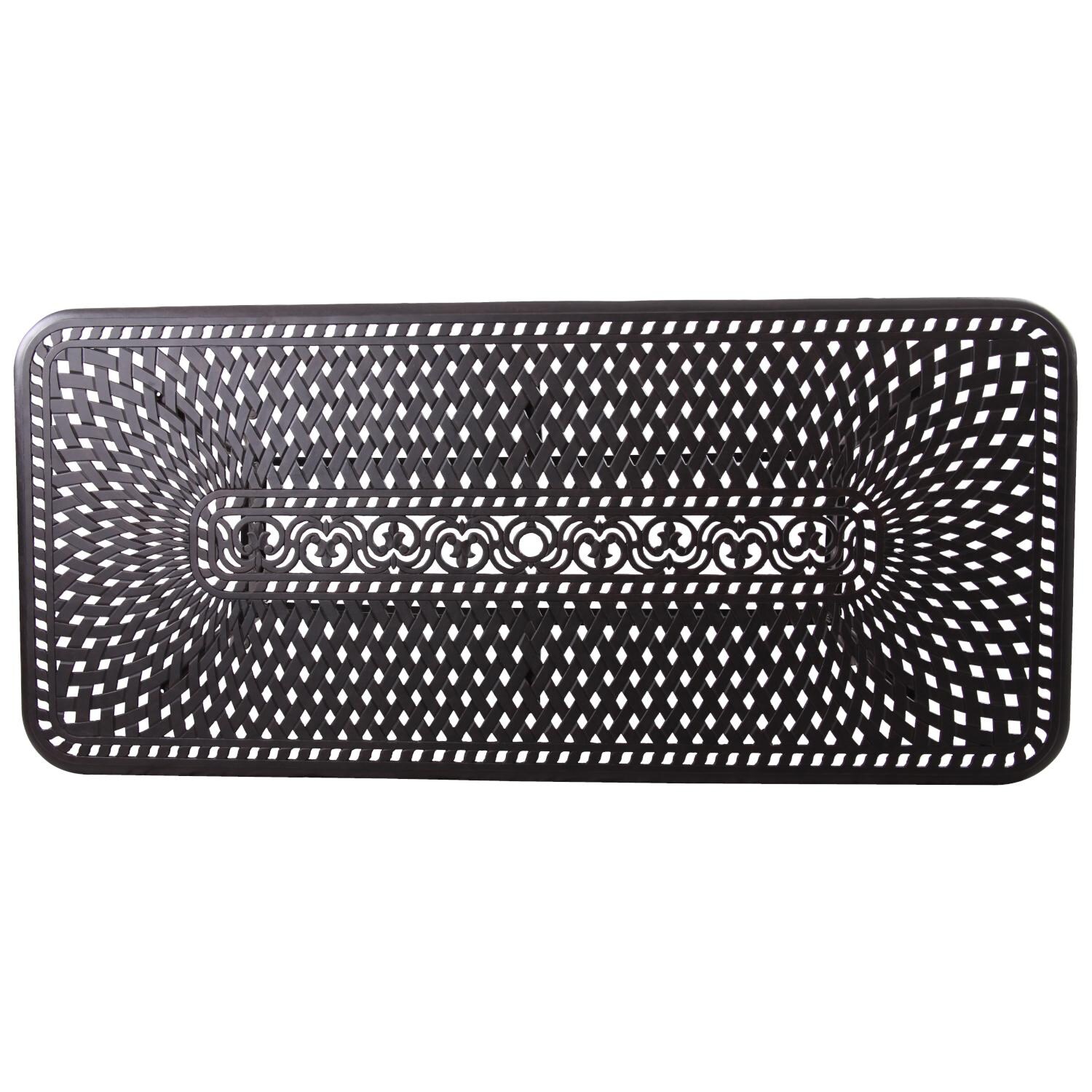 Darlee 201010-9PC-60XLD Santa Barbara 9 Piece Cast Aluminum Patio Dining Arm Chair Set W/ 92 X 42 Inch Rectangular Table & Sesame Cushions - Table Detail thumbnail