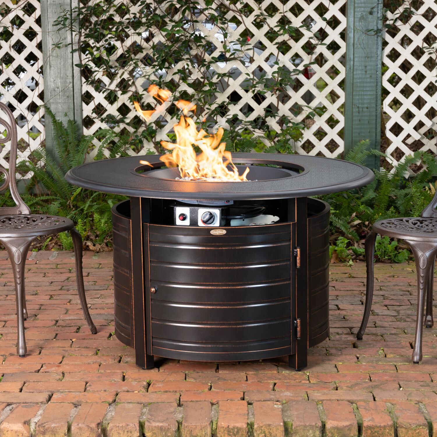 Ultimate Patio SC62755 Haven Bay 42-Inch Round Aluminum Propane Fire Pit Table thumbnail