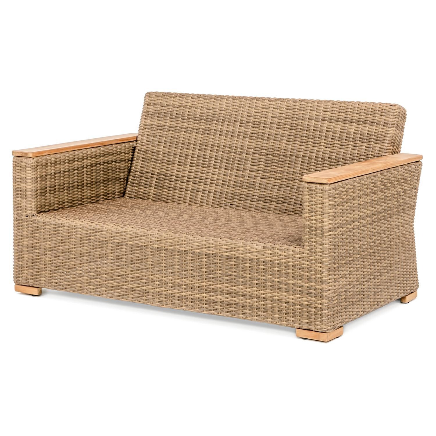 Teak + Table Havana Loveseat in Natural - Frame - White Background thumbnail
