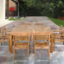 Amazonia Teak Victoria 8-Person Teak Patio Dining Set With Stacking Chairs image