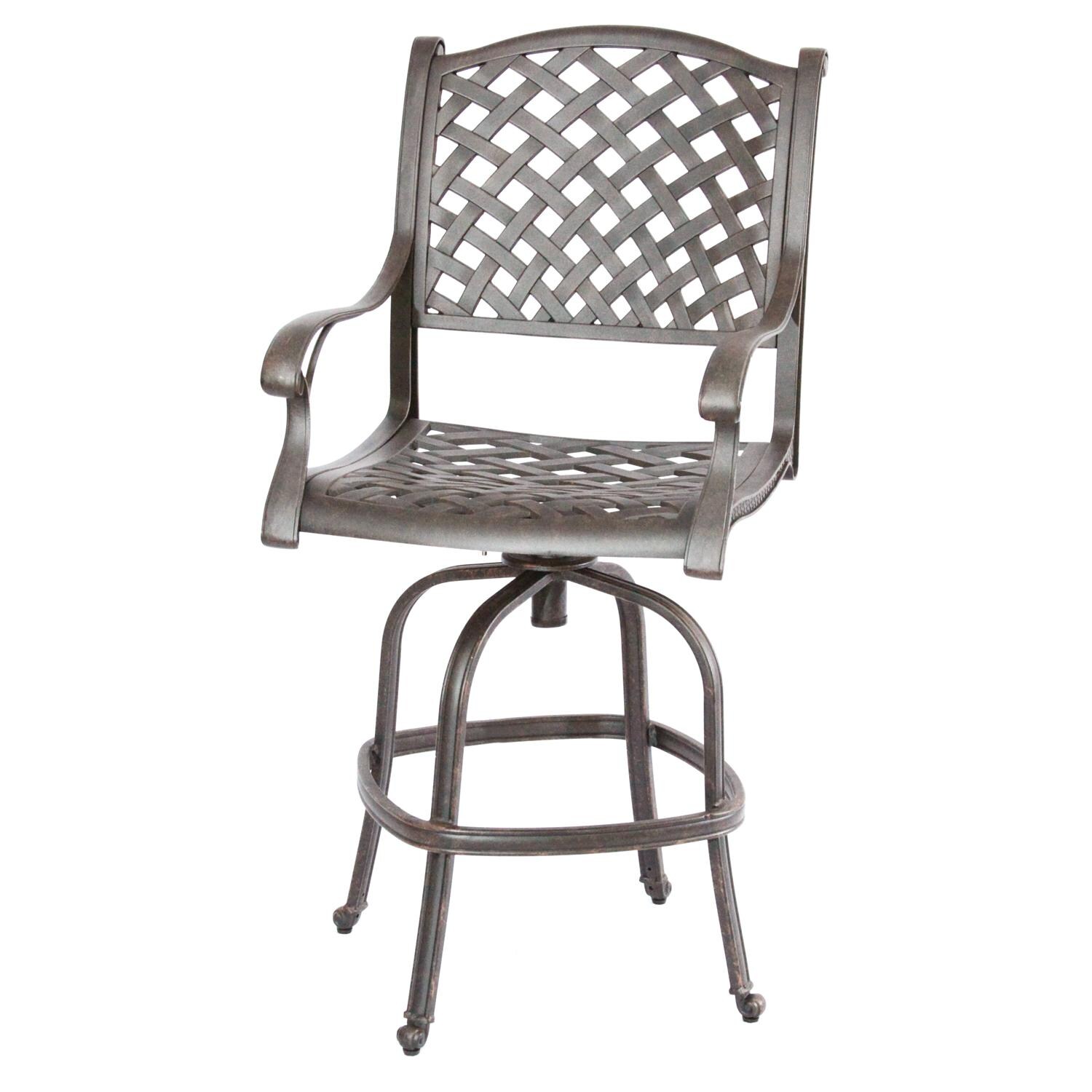 Nassau Cast Aluminum Patio Swivel Bar Stool By Darlee thumbnail
