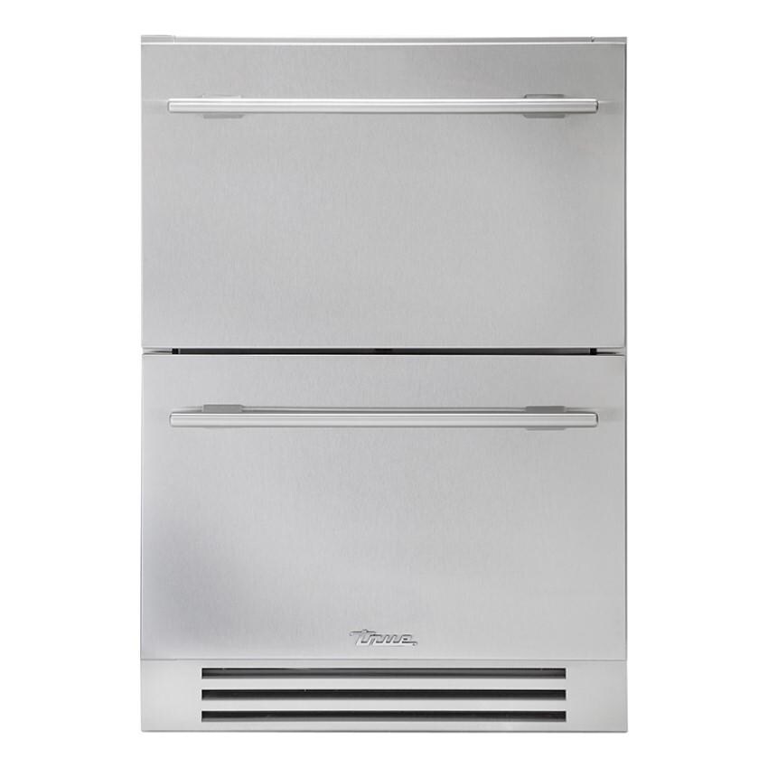 True TUF-24D-SS-C 24 Inch 4.2 Cu. Ft. Outdoor Freezer Drawer - Stainless Steel - White Background thumbnail