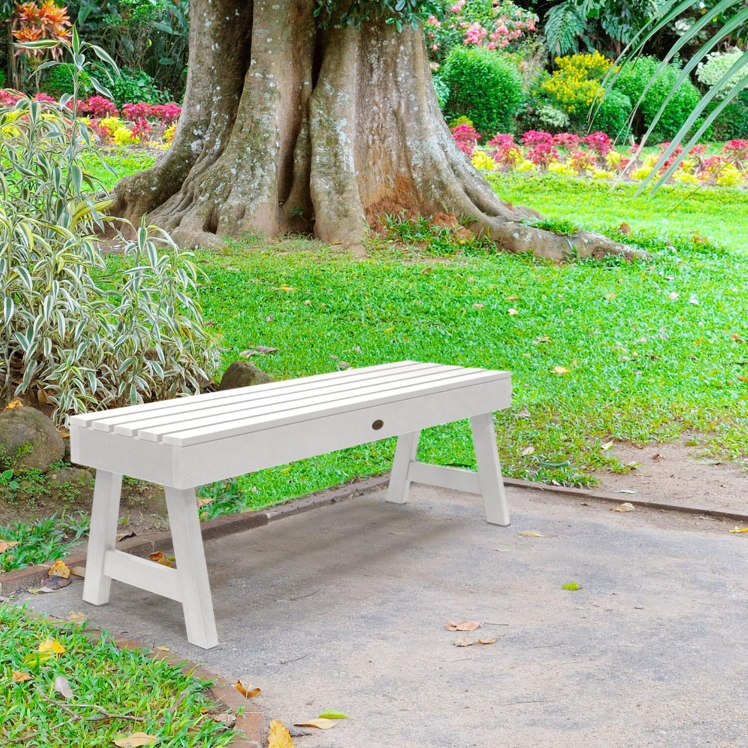 Elm Pointe 4 Ft Recycled Plastic Picnic Bench in White by Lakeview Outdoor Designs