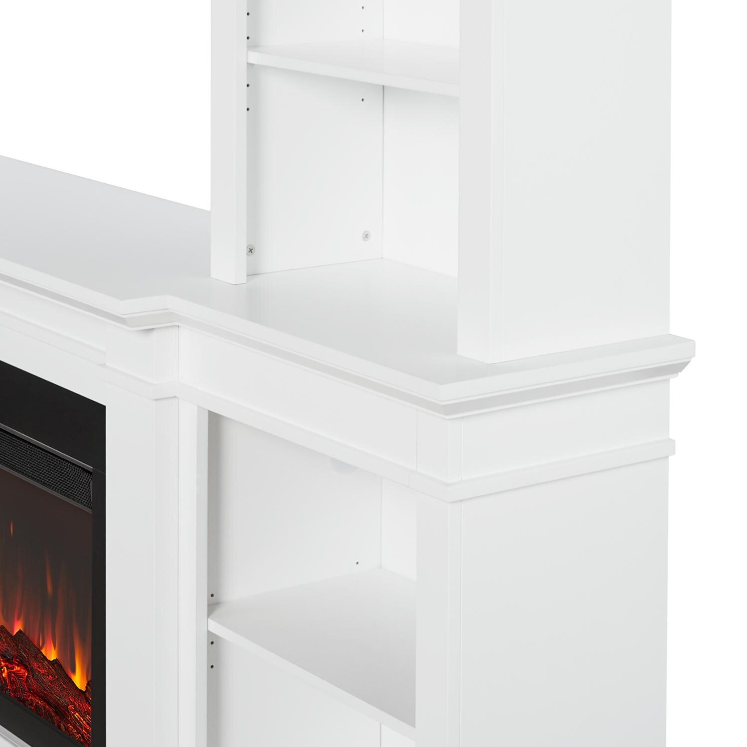 Real Flame 9900E-W Monte Vista 107-Inch Electric Fireplace Media Console - White - Corner Detail thumbnail
