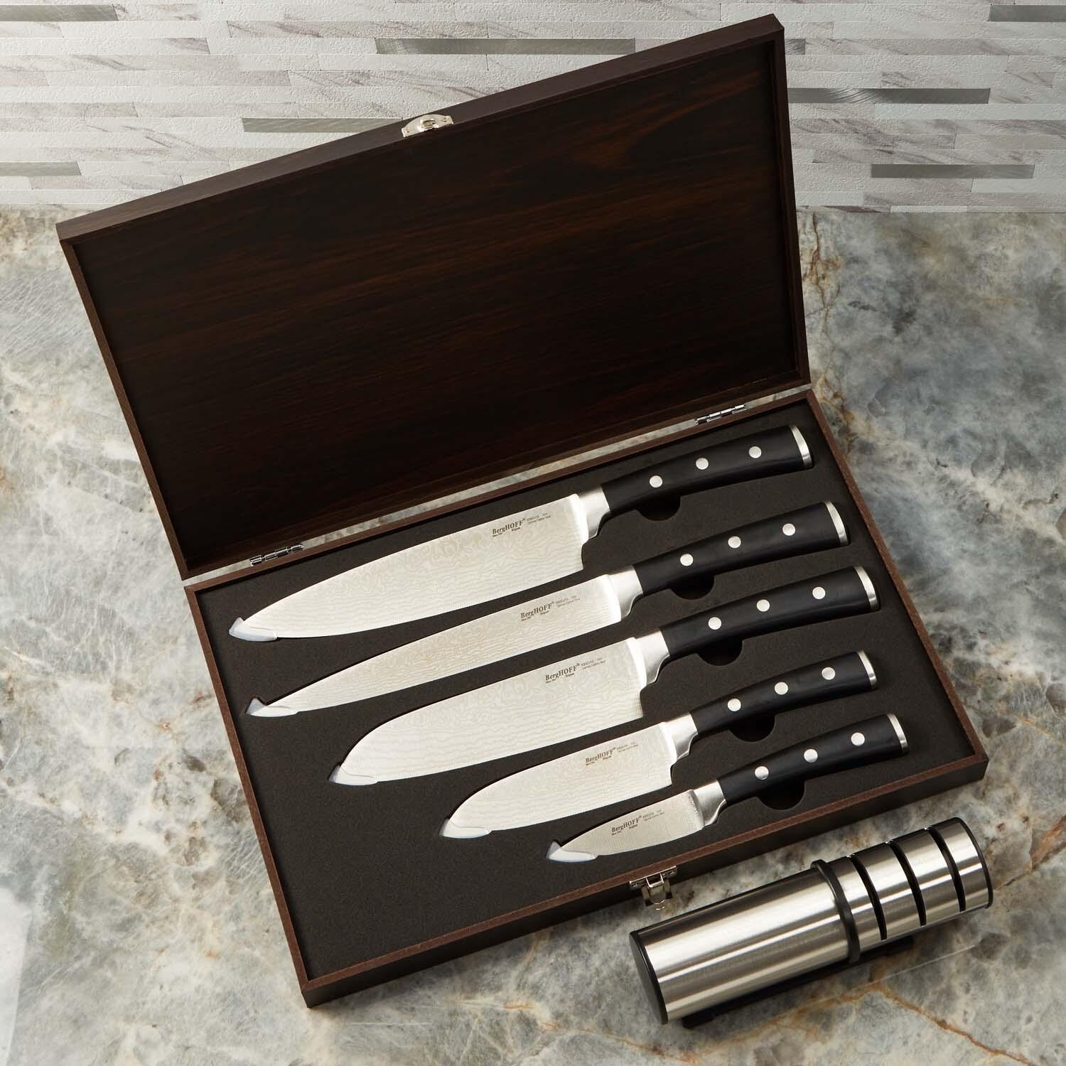 BergHOFF Antigua 7 Pc Stainless Steel Cutlery Set w/ Wood Storage Case - Shown in Case - Lifestyle thumbnail