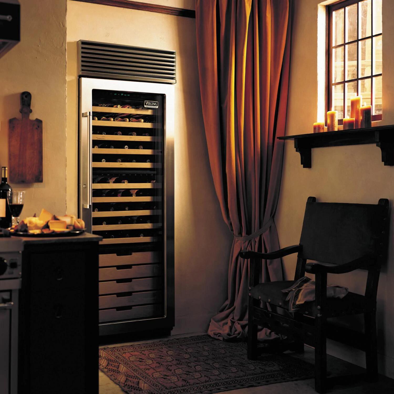 Viking VCWB301RSS Professional 30-Inch 150 Bottle Right Hinge Triple Zone Wine Cellar - Alternate Built-In View thumbnail