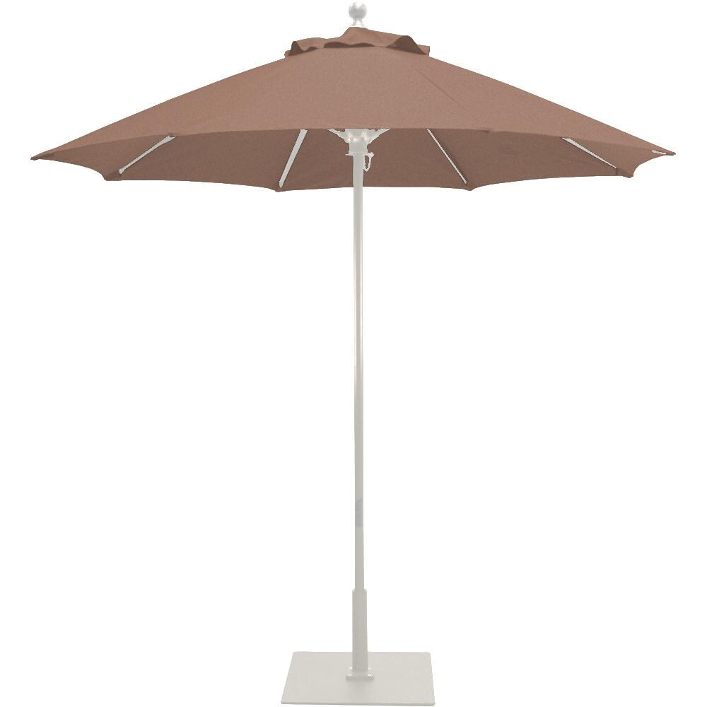 Galtech 7.5 Ft. Octagonal Aluminum Patio Umbrella W/ Manual Lift - White Frame W/ Teak Sunbrella Fabric (Umbrella Base Not Included) thumbnail