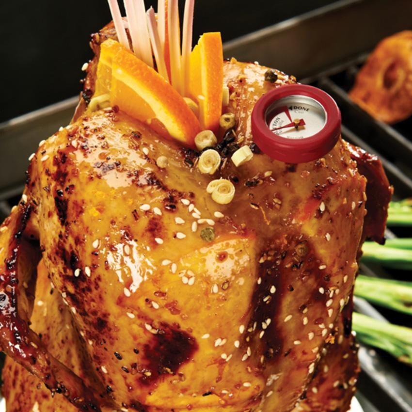 Broil King Stainless Steel Chicken Roaster - 69132 - Thermometer - Lifestyle thumbnail