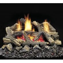 Monessen Aged Hickory 30-Inch Vent Free Gas Log Set W/ Natural Gas Ember Blaze Burner - Millivolt On/Off Remote Ready