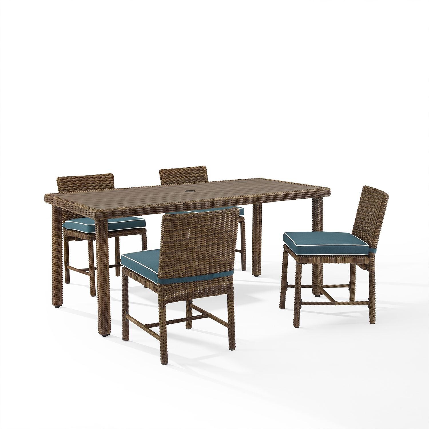 Ultimate Patio UP-92660WB-NV 5Pc Wicker Outdoor Dining Set in Navy - Display - White Background thumbnail