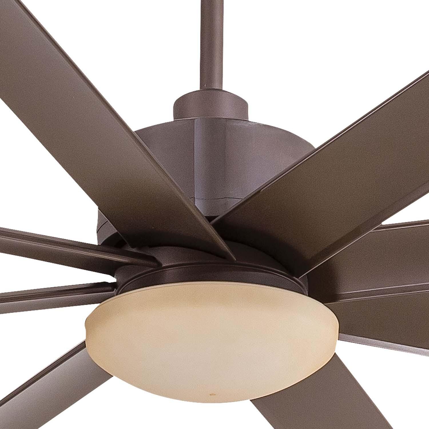 Minka-Aire F888L-ORB Slipstream 65-Inch 8-Blade LED Ceiling Fan in Oil Rubbed Bronze Finish w/ Oil Rubbed Bronze Blades & Tinted Opal Glass - Closeup thumbnail