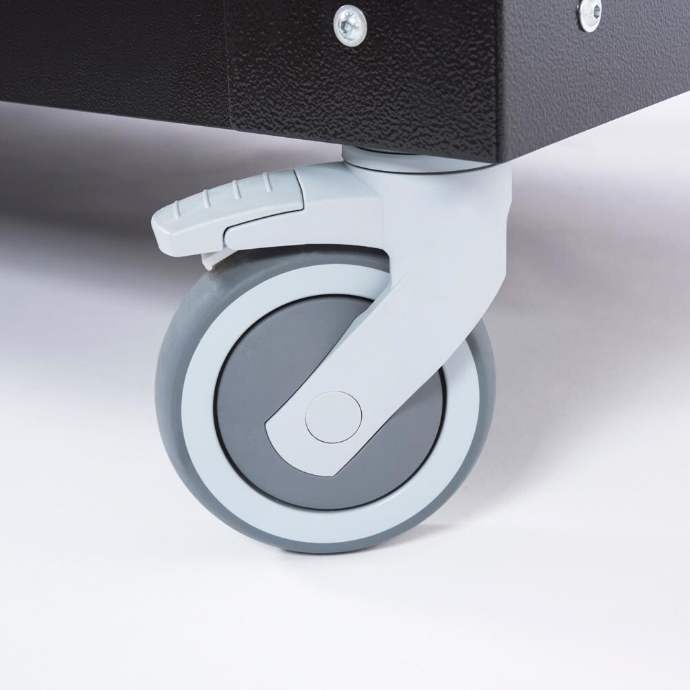 Alfa ACTAVO-MINI-SBL 28-Inch Stainless Steel Multi-Functional Base & Prep Station - Silver Black - Wheel - Detail thumbnail