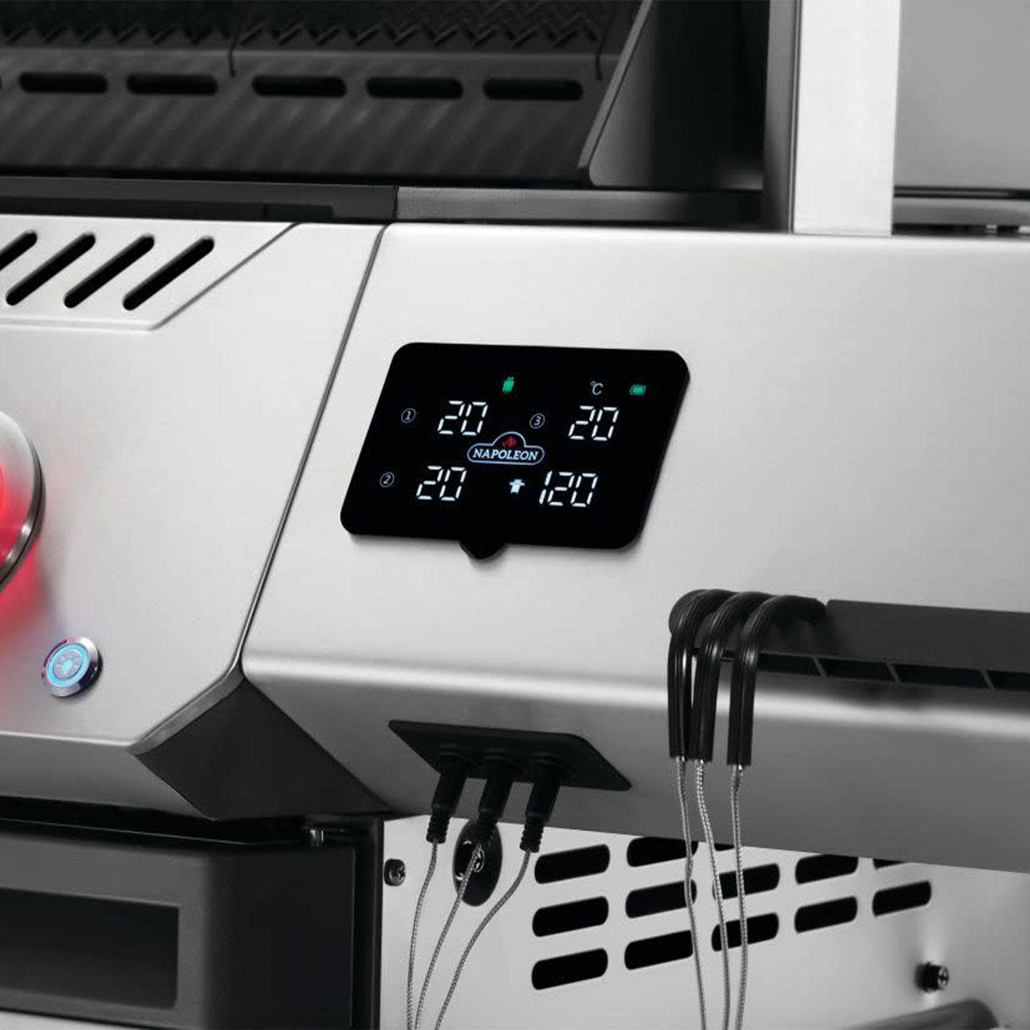 Napoleon P500VXRSIBPSS Prestige 500 Connected Propane Gas Grill w/ Infrared Side & Rear Burner - Stainless Steel - Control Screen - White Background thumbnail