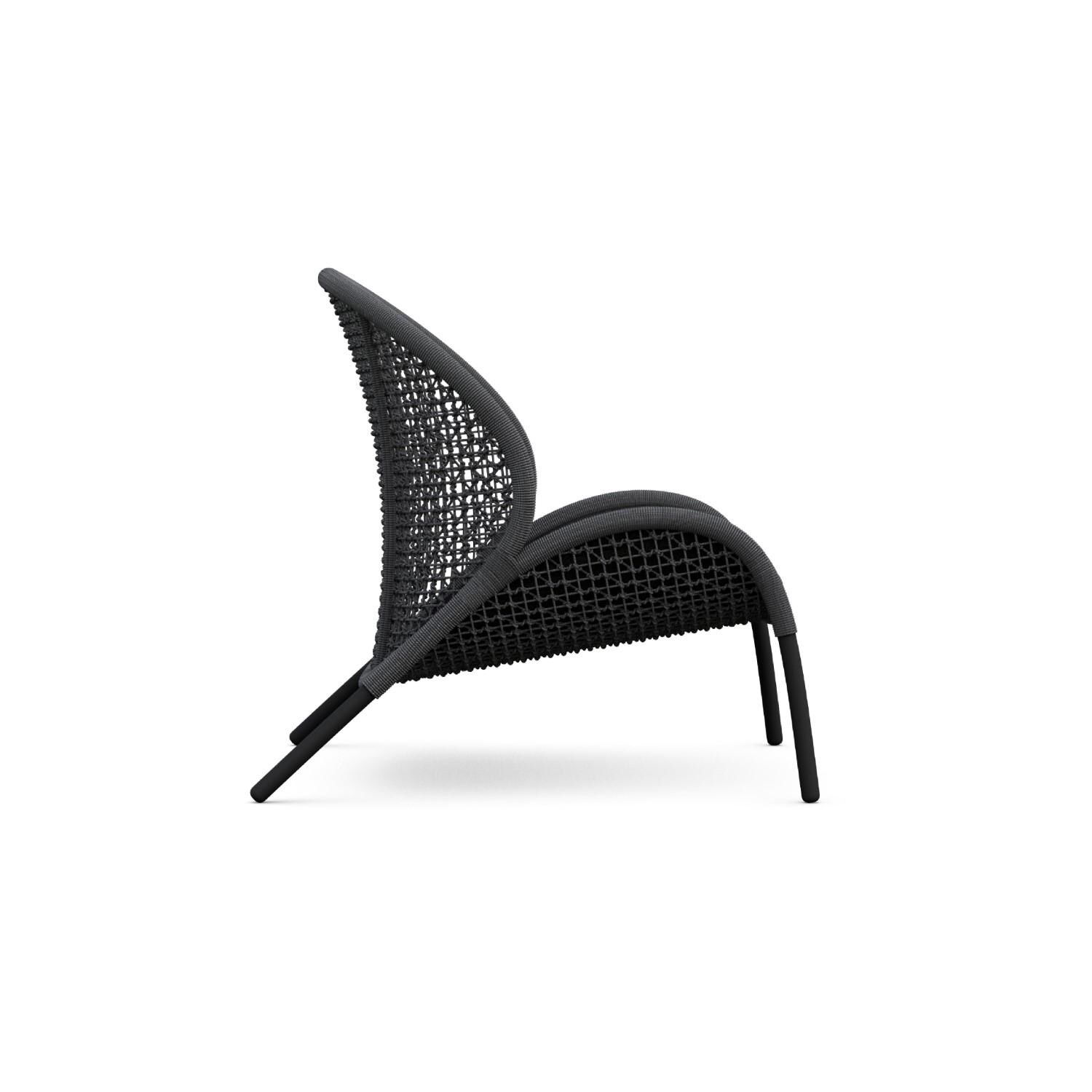 Azzurro Living DUN-R07S1-CU Dune Woven Rope Club Chair in Ash/Midnight - Side - White Background thumbnail