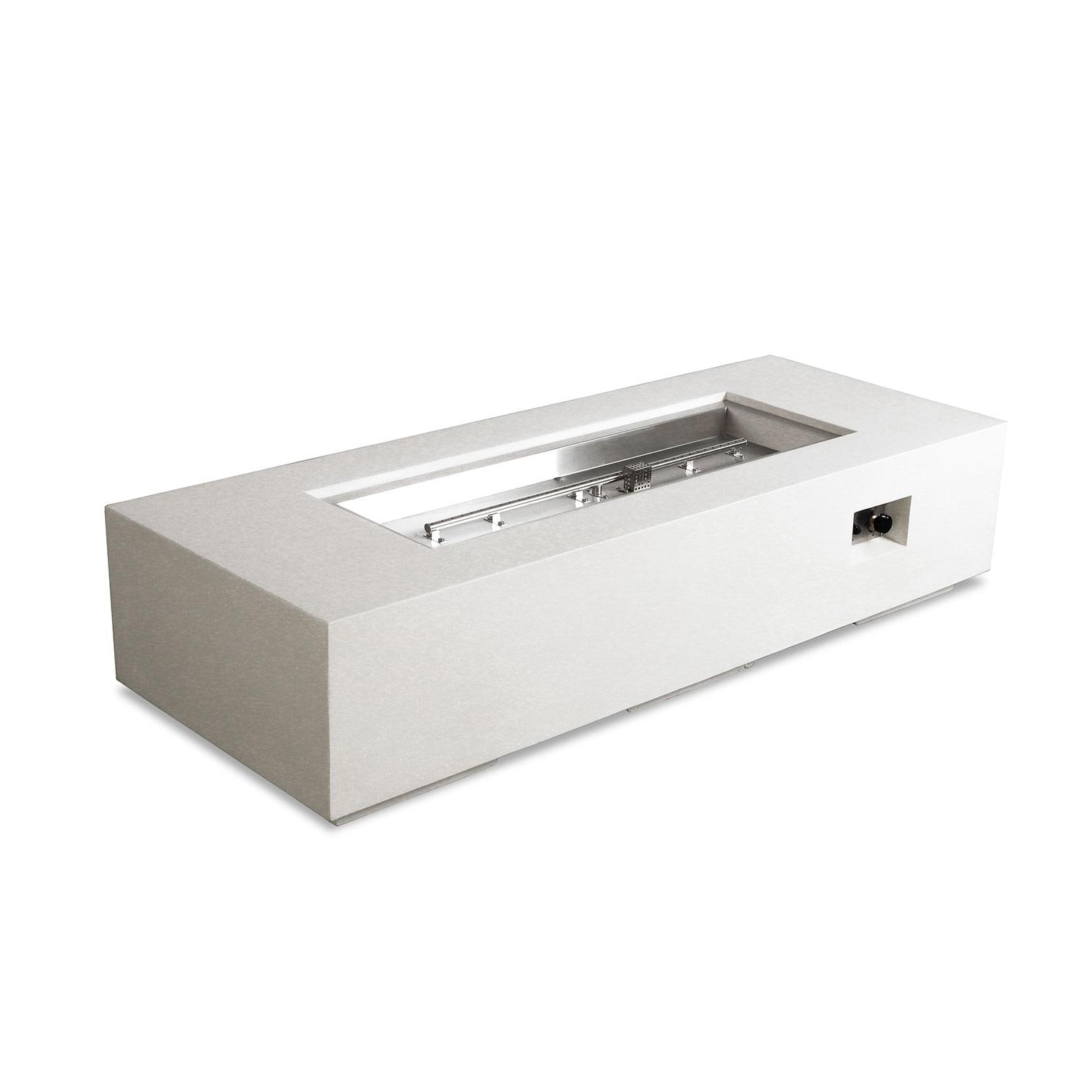 Glenwood 72-in Rectangular Concrete Natural Gas Fire Pit in White by Lakeview Outdoor Designs - Empty - White Background thumbnail