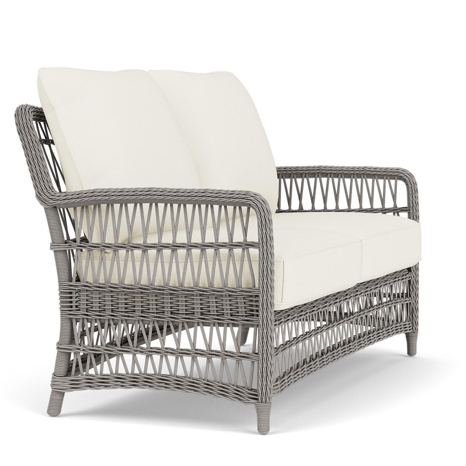 Lloyd Flanders Mackinac Loveseat in Putty Finish with Sailcloth Salt Fabric - Right Side thumbnail
