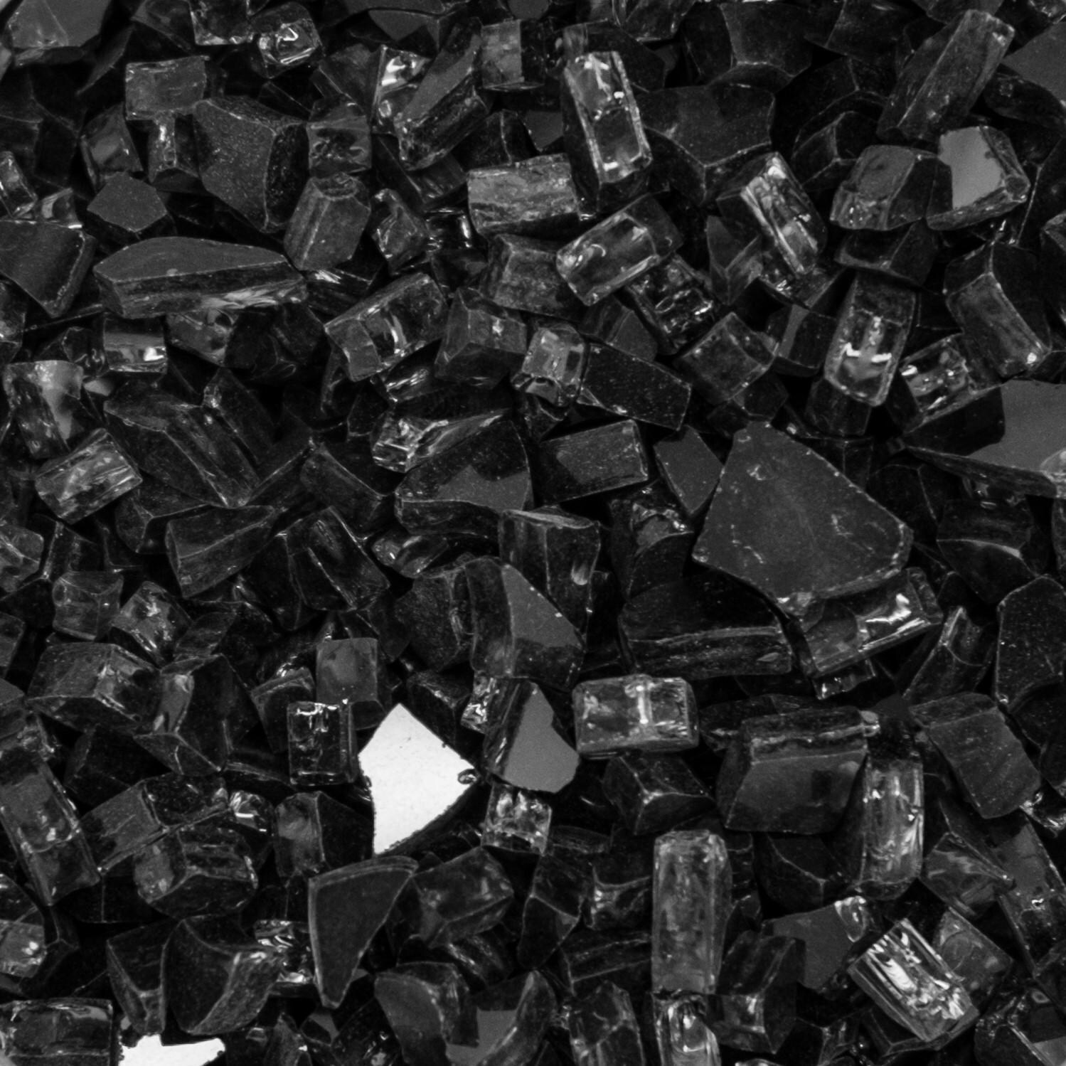 BBQGuys Signature 1/4-Inch Onyx Black Fire Glass - 100 Pounds