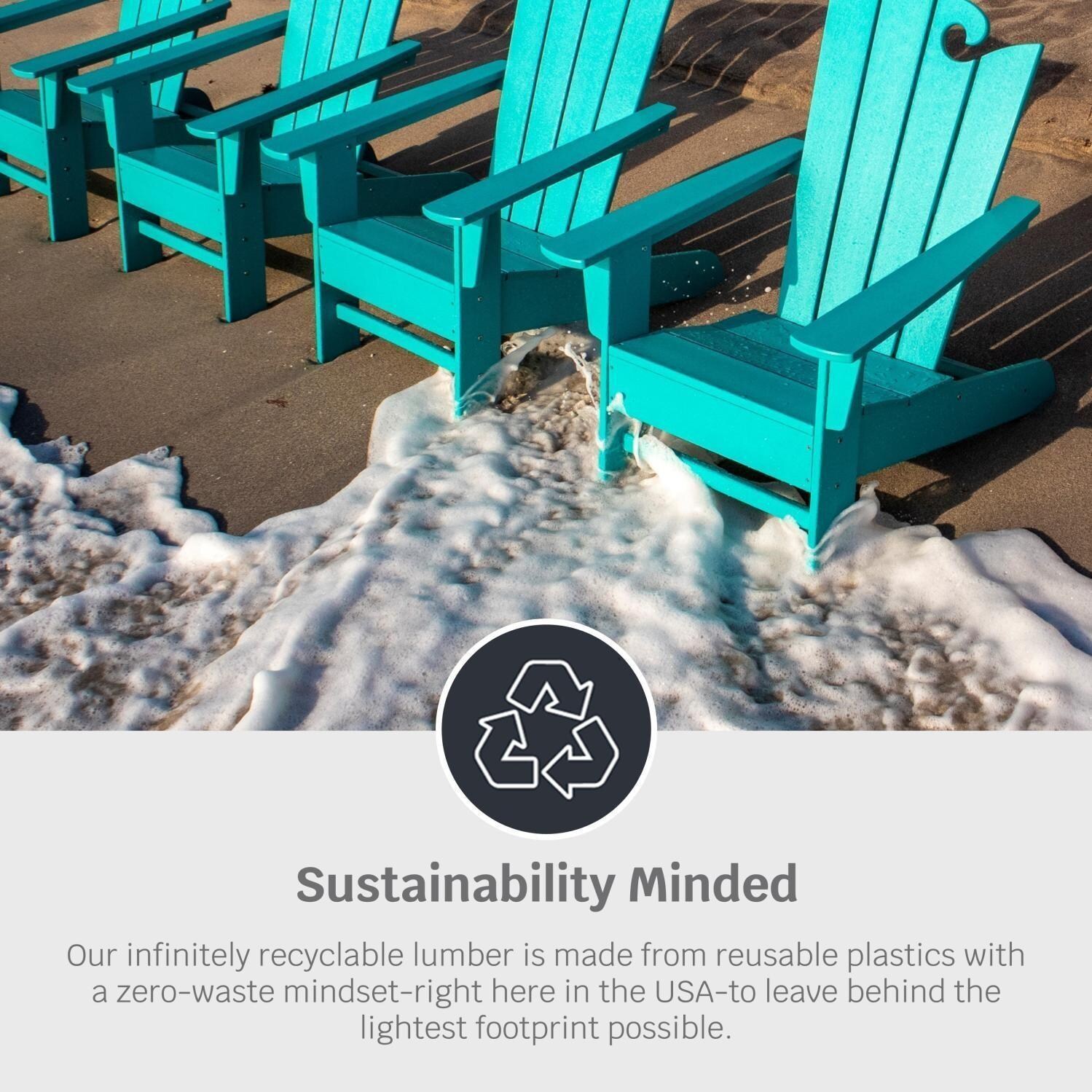 POLYWOOD Vineyard 3-Piece Adirondack Rocking Chair Set in Black - Sustainability Minded  - Detail thumbnail