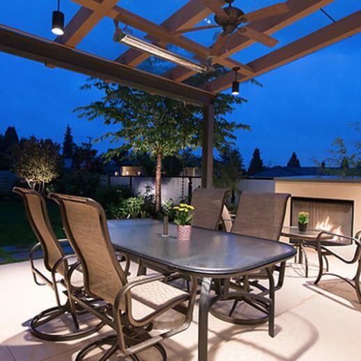 Infratech 33 Inch W-Series Single Element Electric Patio Heater - 1500 Watts - White - W1512SS-WH - Ceiling Mount Lifestyle thumbnail