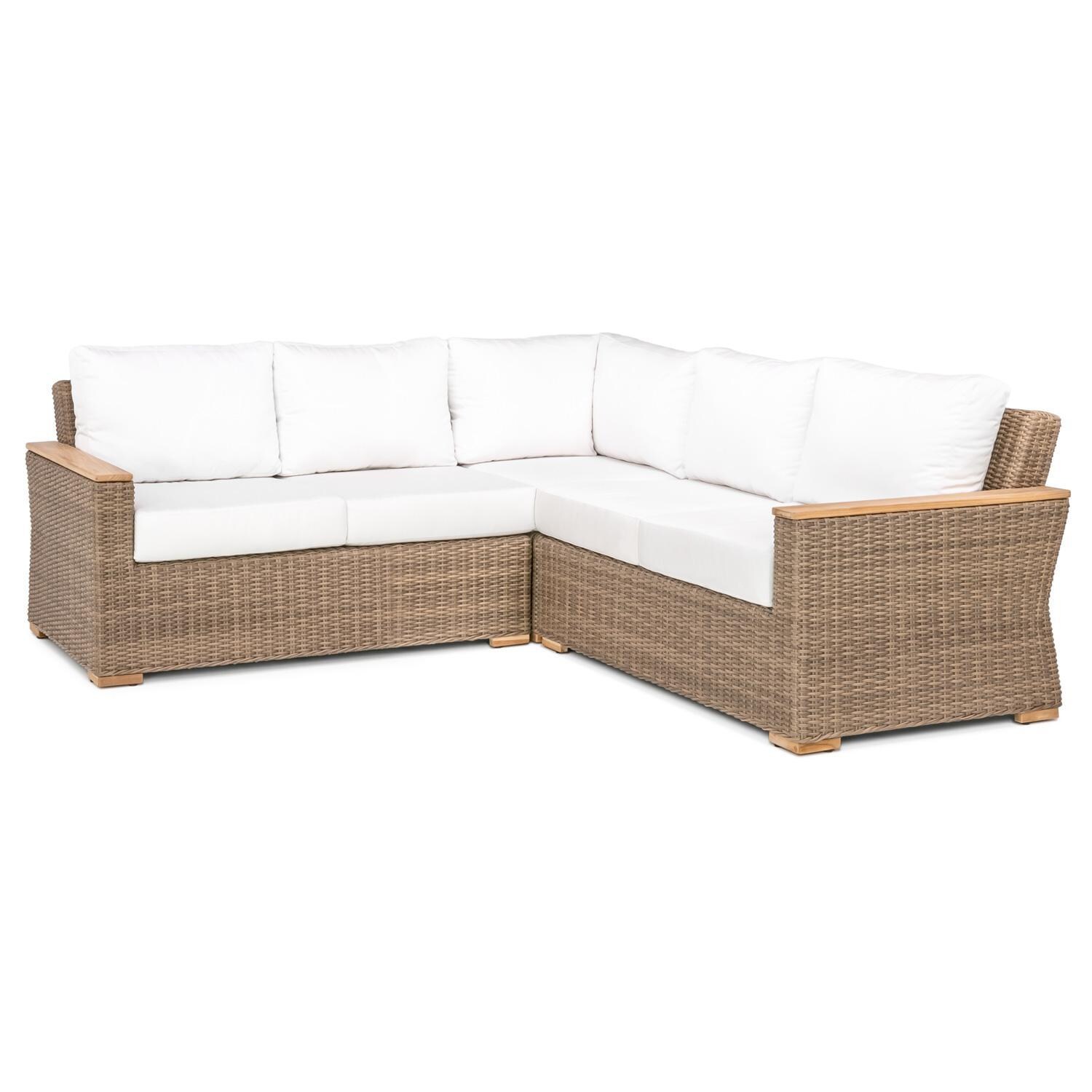Teak + Table Havana 7 X 7 Ft Sectional in Natural - White Background thumbnail