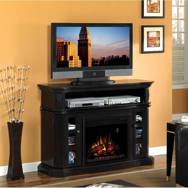 Electric Fireplace Tv Stands Entertainment Centers Gas Log Guys Classicflame Bellemeade 54 Inch Electric Fireplace Media Console With Traditional Log Set Espresso