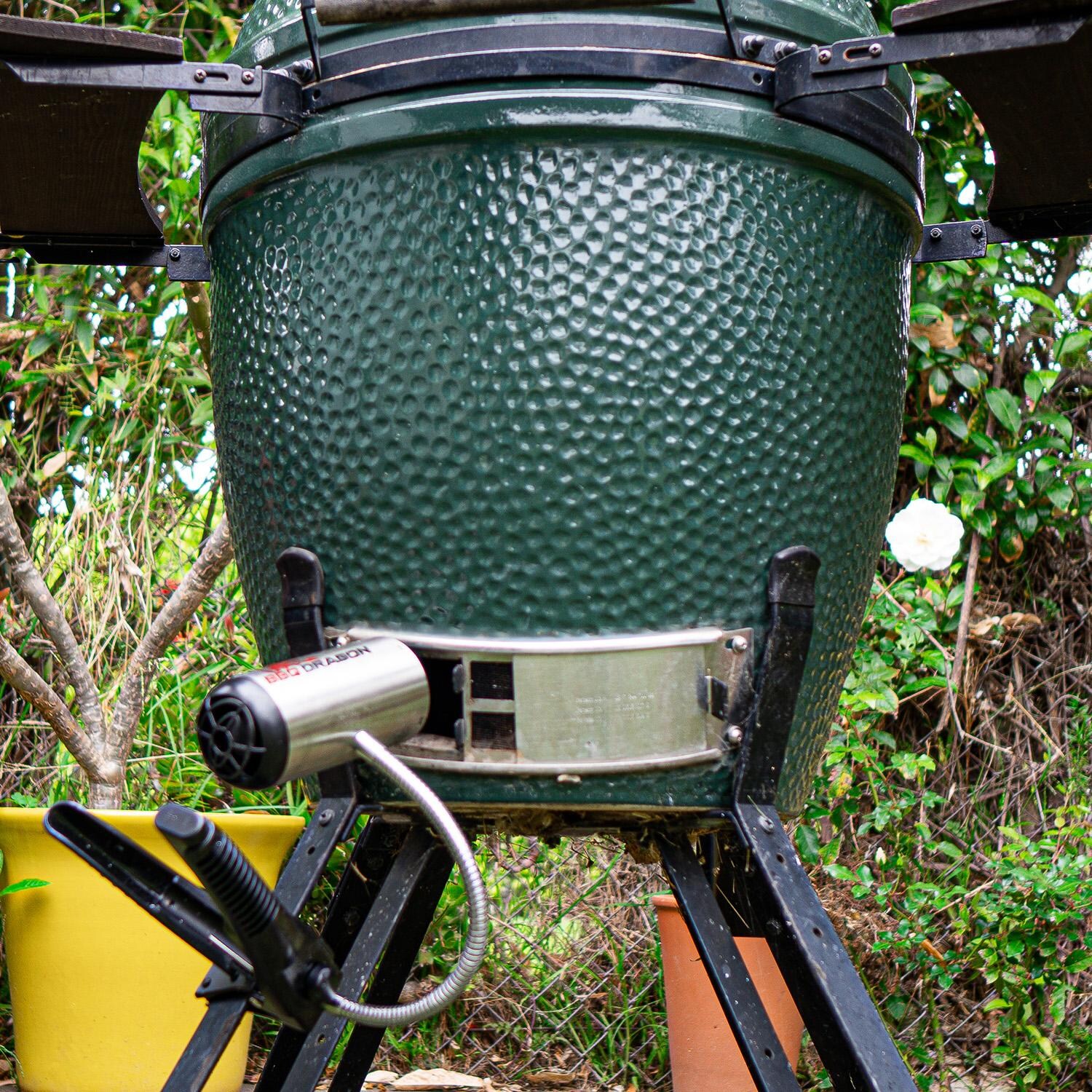 BBQ Dragon Fire Supercharger - Attached to Kamado Grill - Lifestyle thumbnail