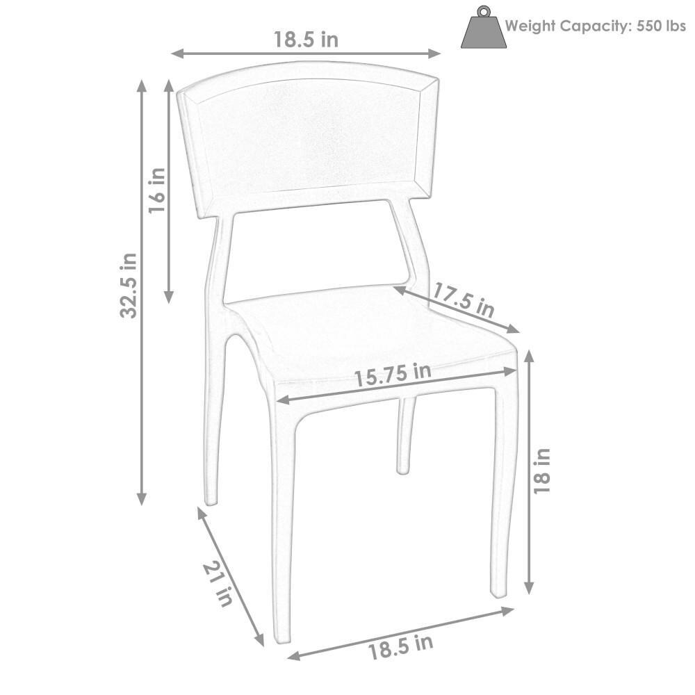 Ultimate Patio Plastic Patio Dining Chair - Dimensions thumbnail
