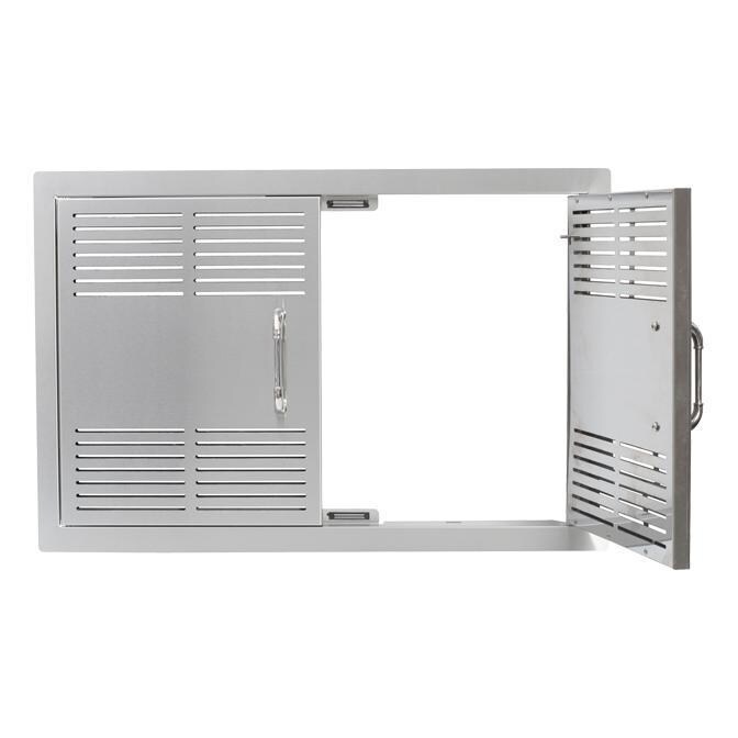 Bull 45580 30-Inch Dual-Lined Vented Stainless Steel Double Access Doors W/ Reveal - Open - White Background thumbnail