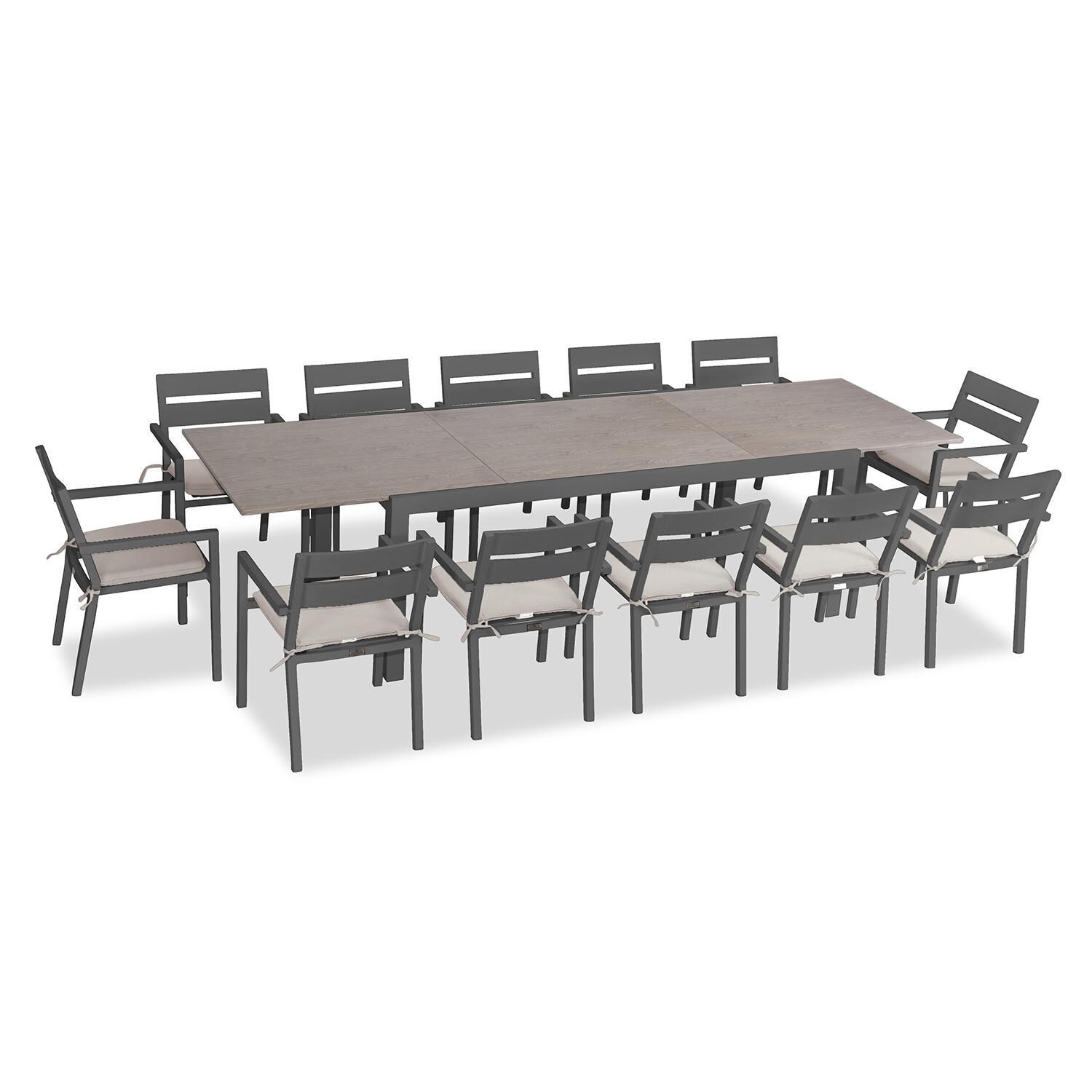 Calm Bay 13 Pc Extendable Dining Set in Slate/Cast Silver by Lakeview - White Background thumbnail