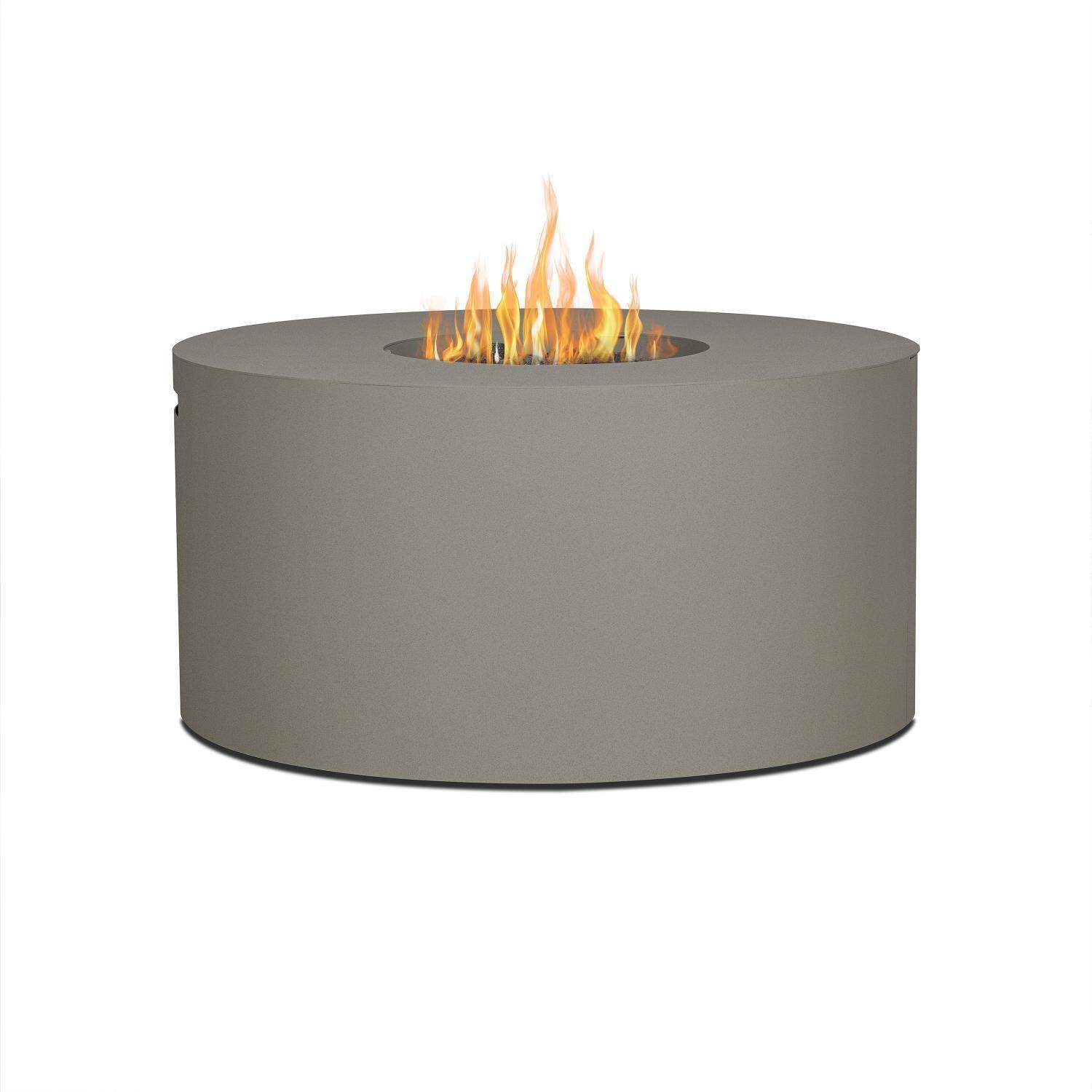 Covewood 4292LP-CGRY 41 Inch Round Aluminum Propane Fire Pit Table in Gray by BBQGuys Signature - White Background thumbnail
