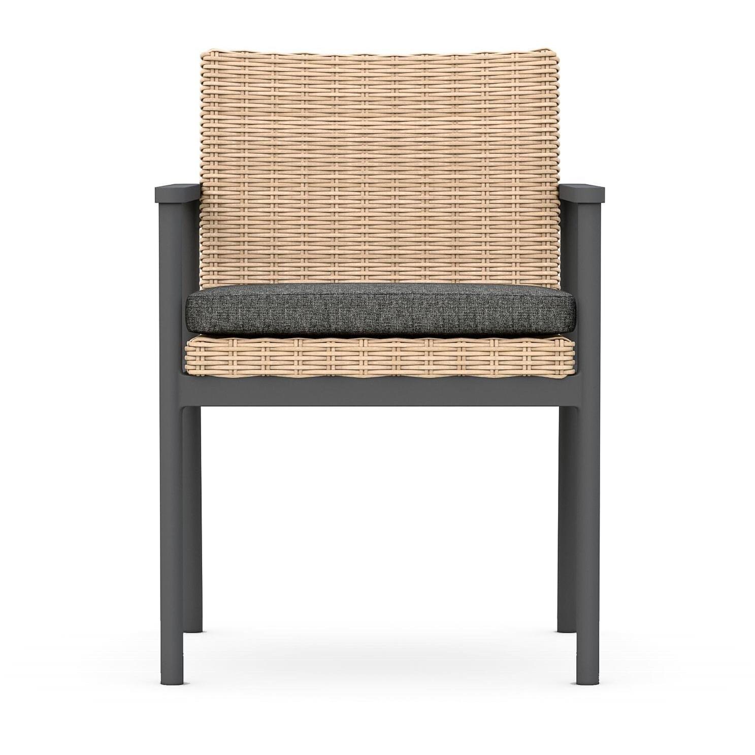 Azzurro Living Terra Wicker Dining Chair in Natural/Midnight - Front - White Background thumbnail